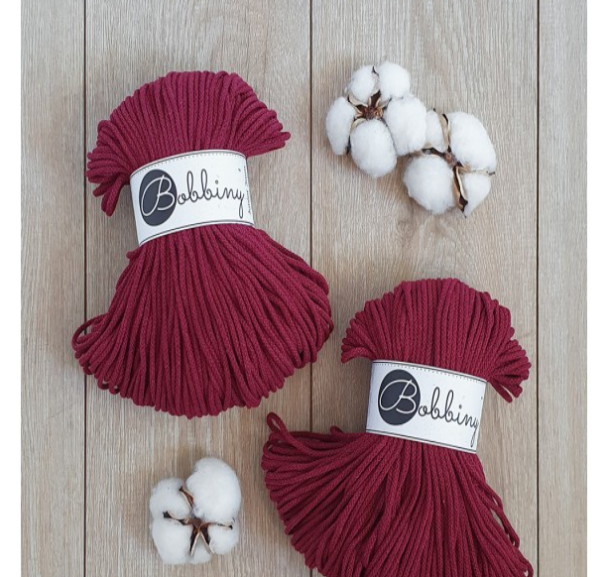 Bobbiny Junior 3mm - Wine Red - Image 2