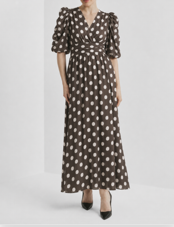 Striped Organza Gown - Dots - Image 1