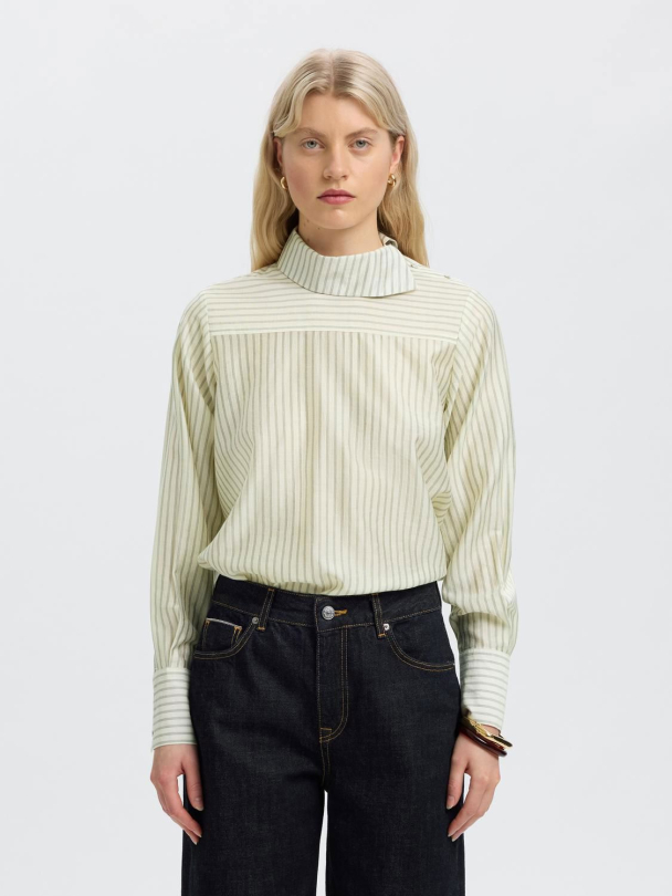 Connie Relaxed Top - Egret/Stripes - Image 1