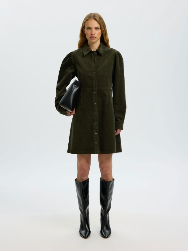 Runa Short Corduroy Dress - Deep Depths  - Image 1