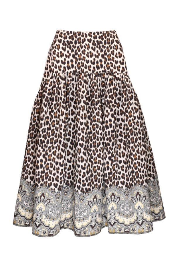 Taffeta Midi Skirt - Wild Paisley - Image 1