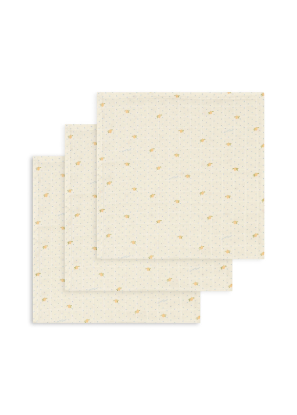 Muslin Cloths 3-pk - Lemon Dot - Image 2