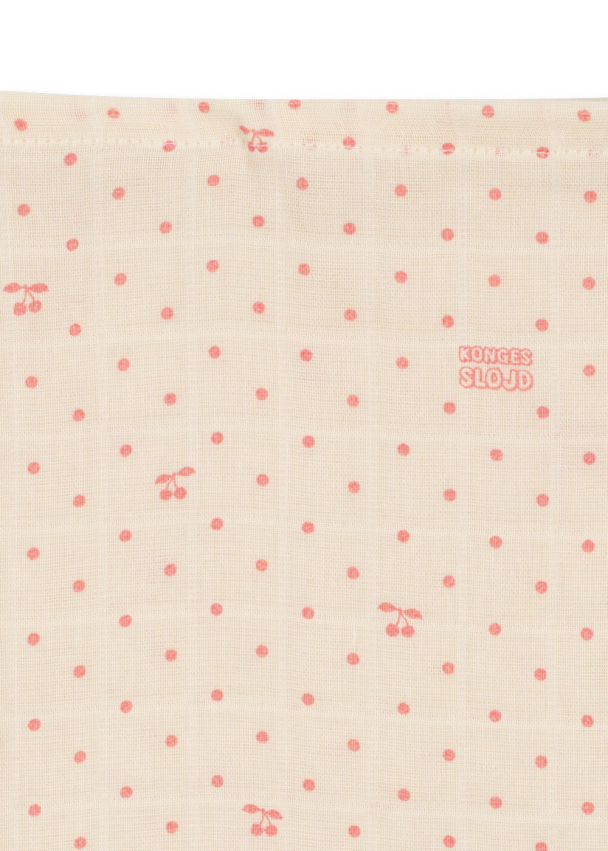 Muslin Cloths 3-pk - Cherry Dot - Image 3