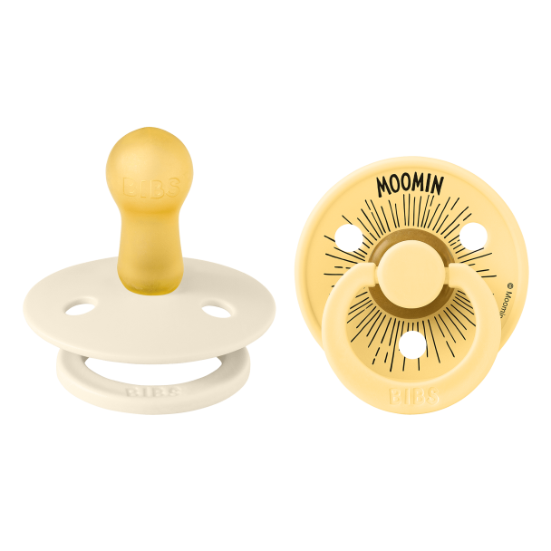 BIBS x Moomin Colour 2-pk -  Mummitrollet Ivory/Pale Butter - Image 2