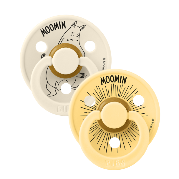 BIBS x Moomin Colour 2-pk -  Mummitrollet Ivory/Pale Butter - Image 1