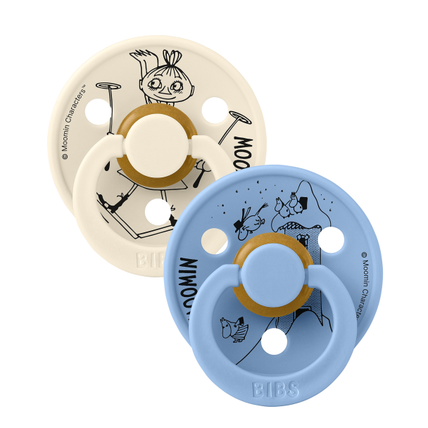 BIBS x Moomin Colour 2-pk -  Mymlen Ivory/Sky Blue - Image 1