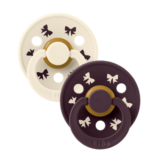 Holiday Bow Colour 2-pk - Plum/Ivory - Image 1