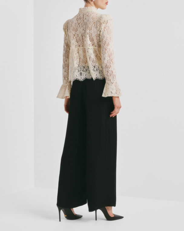 Tailored Straight Trousers - Black - Image 3