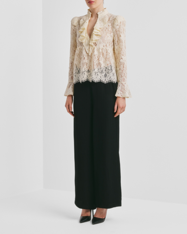 Tailored Straight Trousers - Black - Image 2
