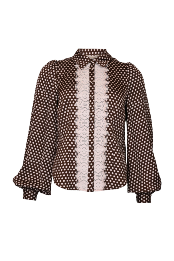 Satin Shirt - Blush Dots - Image 1