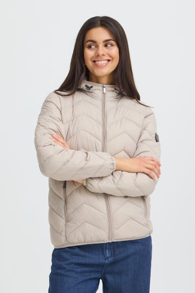 FRbapadding Vattert Jakke Lys Beige