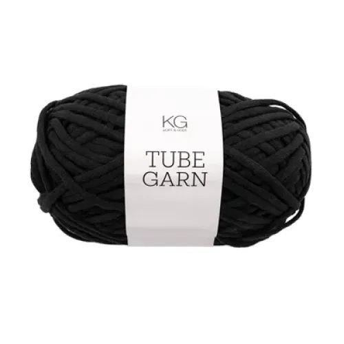 Tubegarn 4mm . sort 0000