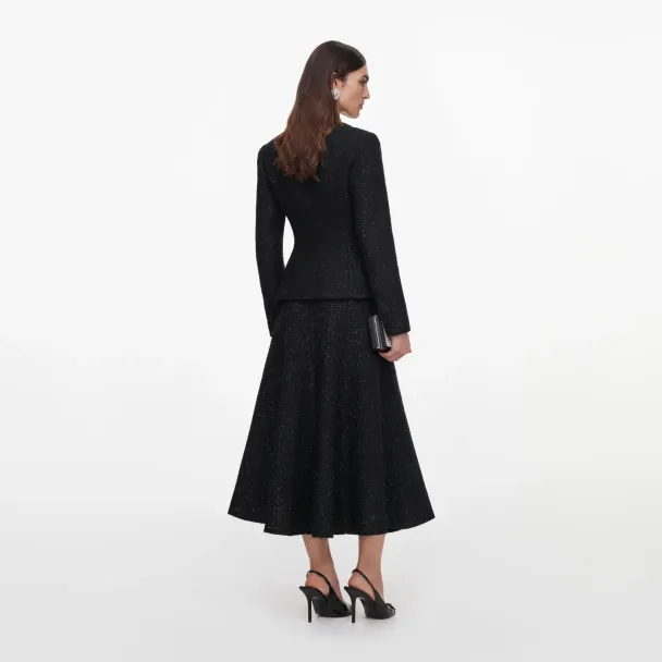 Metallic Midi Dress - Black  - Image 2