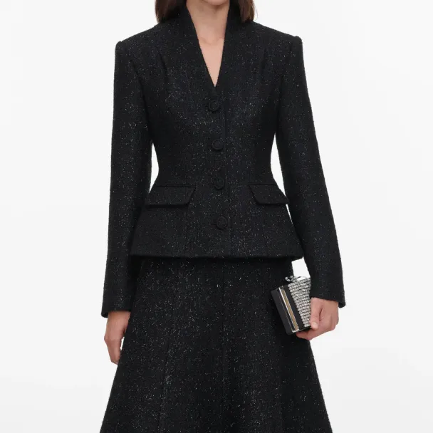 Metallic Midi Dress - Black  - Image 3
