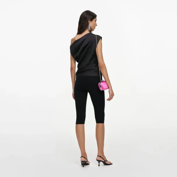 Taffeta Draped Top - Black  - Image 3