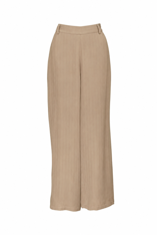 Tailored Straight Trousers - Camel