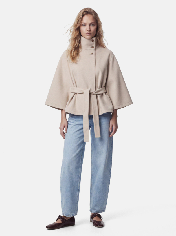 PCAIKEN CAPE JACKET W. BELT BC - Image 3