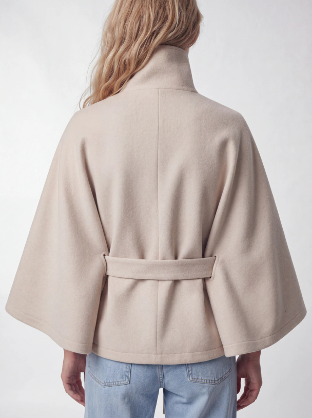 PCAIKEN CAPE JACKET W. BELT BC - Image 4