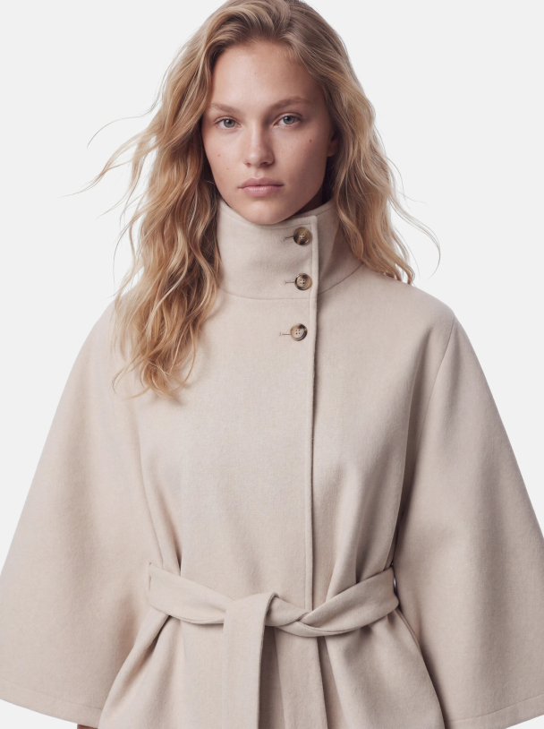 PCAIKEN CAPE JACKET W. BELT BC - Image 2