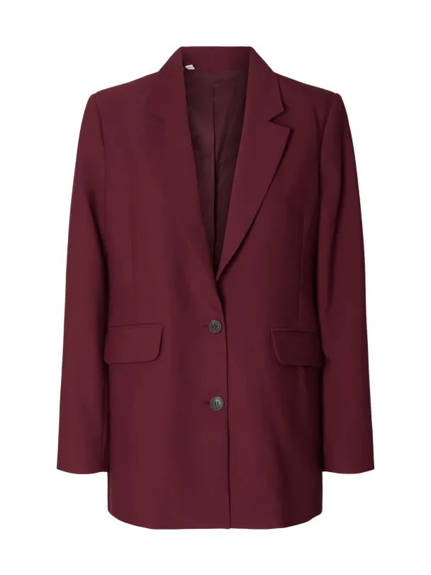 Rita Relaxed Blazer - Tawny Port/Melange