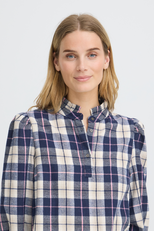 PZdeva Bluse Flanell Blå - Image 3