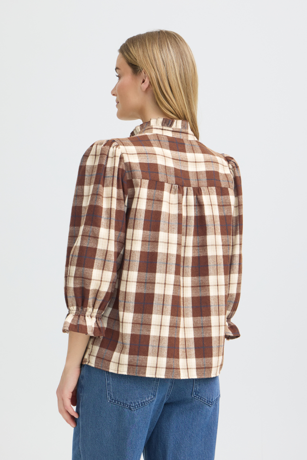PZdeva Bluse Flanell Brun - Image 4