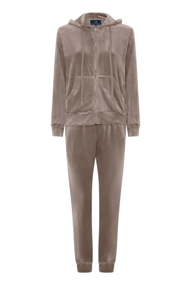 M Jeans Velvet hood zip 2-delt sett - Image 1