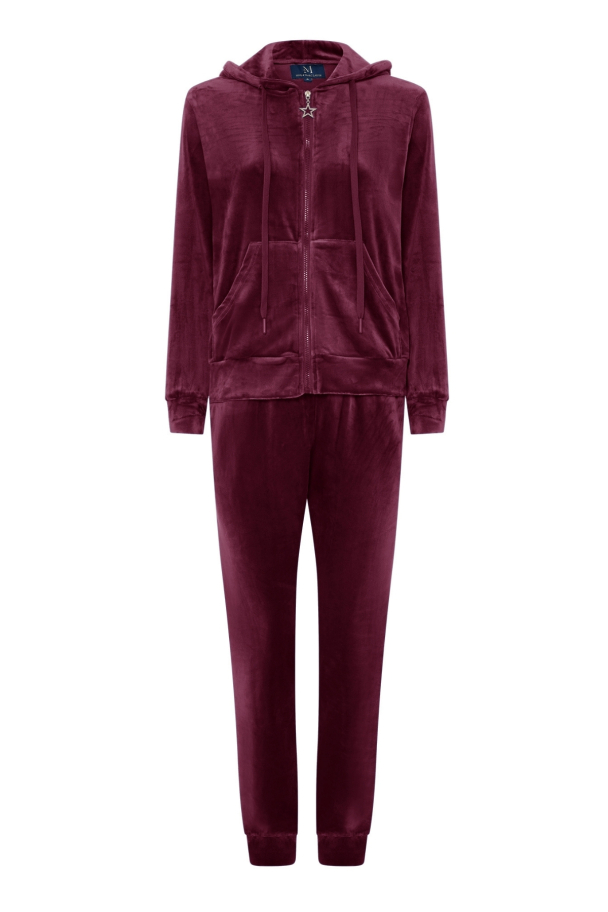M Jeans Velvet hood zip 2-delt sett - Image 1