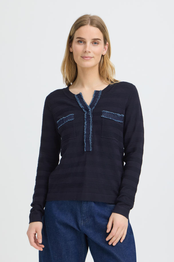 PZsara Denim Mix Genser Blå - Image 2