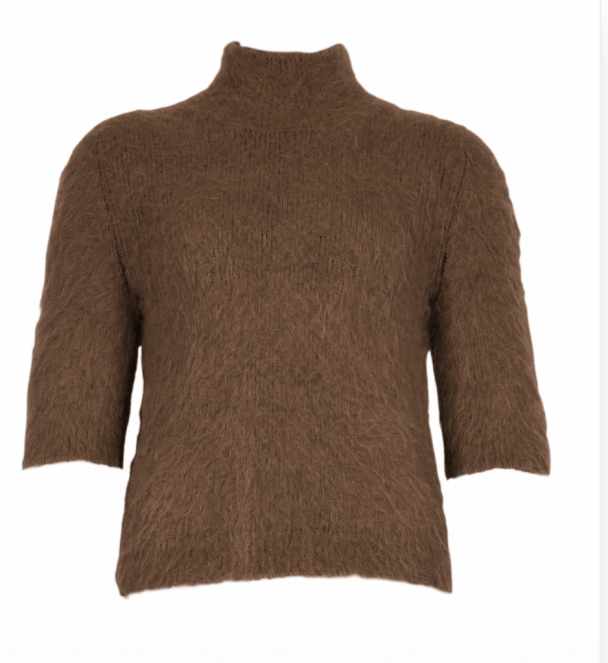 Hairy Knit Turtleneck - Brown