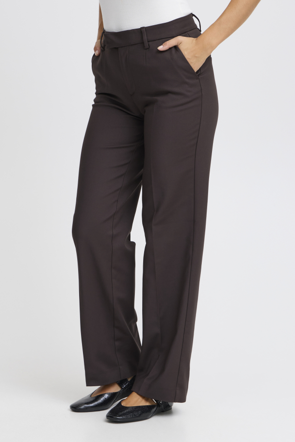 PZbindy HW Bukse Wide Leg Mørk Brun - Image 1