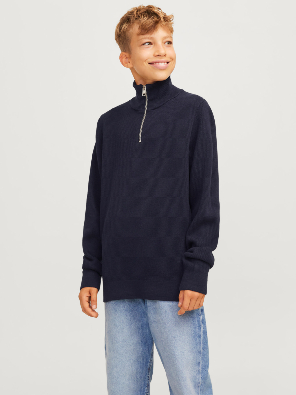 JPRBLAMILANO STITCH KNIT HALF ZIP JNR - Image 2