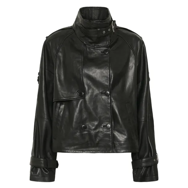 Avic Leather Jacket - Black 