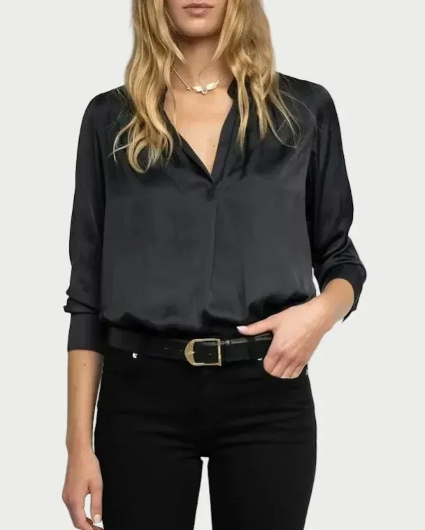 Tink Satin Blouse - Noir  - Image 1