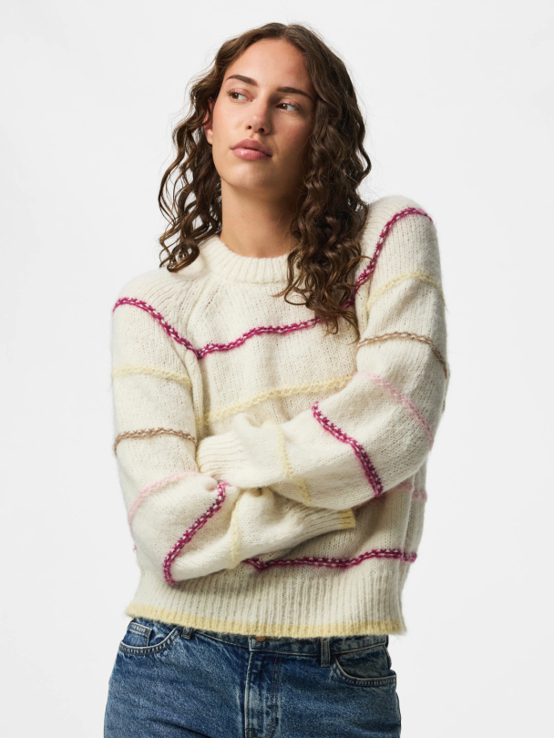 PCNELIA LS O-NECK KNIT NOOS BC - Image 2