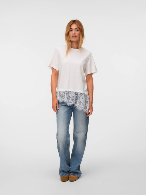 VMBRIT SS O-NECK LACE T-SHIRT JRS - Image 2