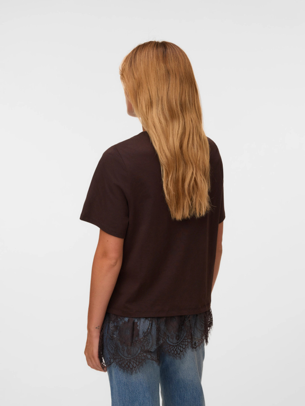 VMBRIT SS O-NECK LACE T-SHIRT JRS - Image 4