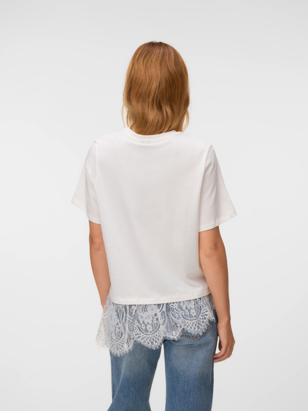 VMBRIT SS O-NECK LACE T-SHIRT JRS - Image 4