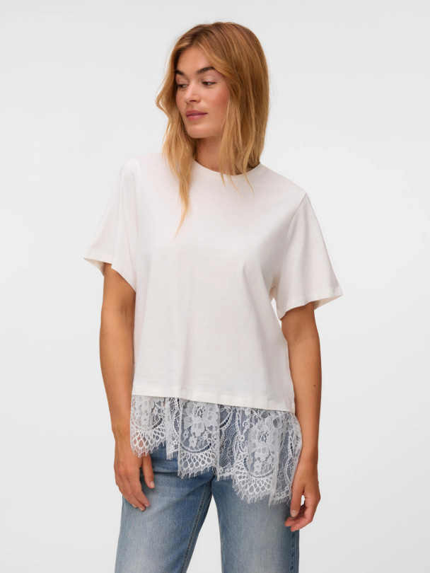 VMBRIT SS O-NECK LACE T-SHIRT JRS - Image 5
