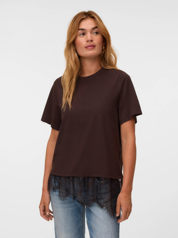 VMBRIT SS O-NECK LACE T-SHIRT JRS - Image 5