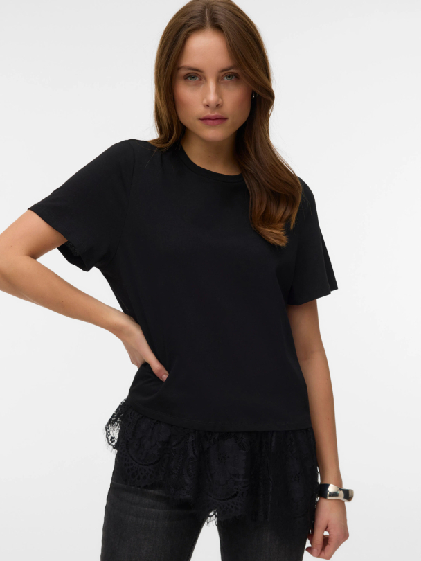 VMBRIT SS O-NECK LACE T-SHIRT JRS - Image 4