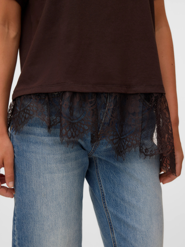 VMBRIT SS O-NECK LACE T-SHIRT JRS - Image 3
