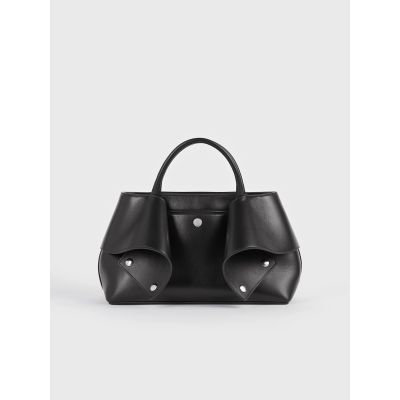 Small Mercer Leather Tote Black/Red