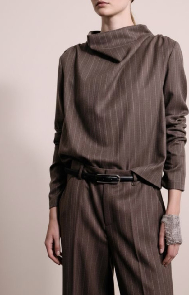 Beverly Structured Top - Mole Stripe - Image 1
