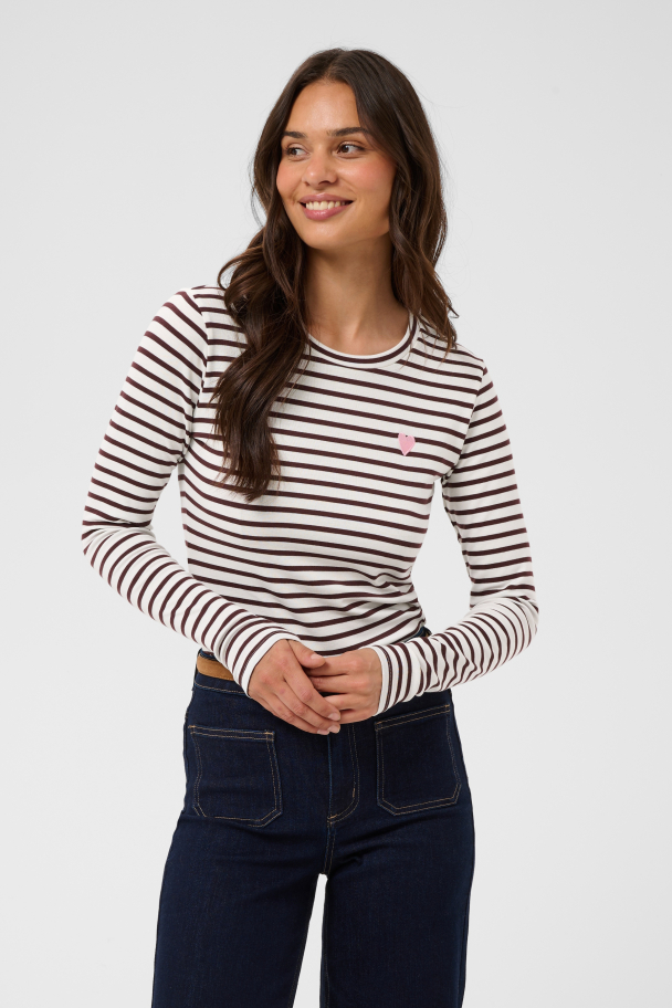 Liddy Topp Hvit/Burgunder - Image 1