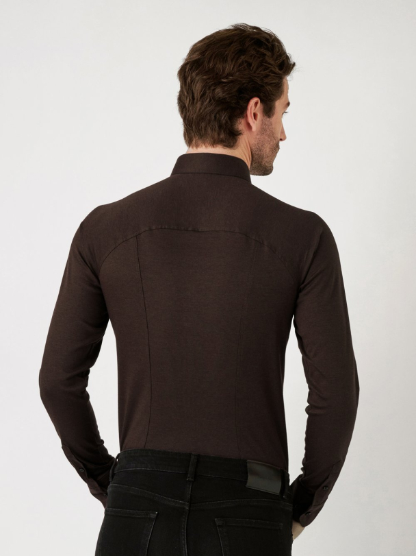 Casual Kent skjorte, mørkebrun - Image 4