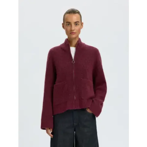 Sia Ras Zipper Cardigan Tawny