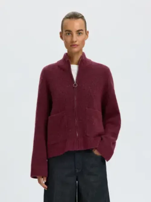Sia Ras Zipper Cardigan Tawny