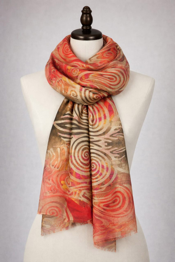BOHÉME Skjerf Spiral Brent Oransje 70x180 Z10368