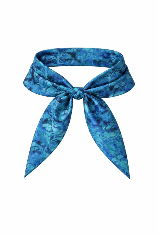 BOHÉME Skjerf SILKE Petrol Ornament 50x50 Z10381